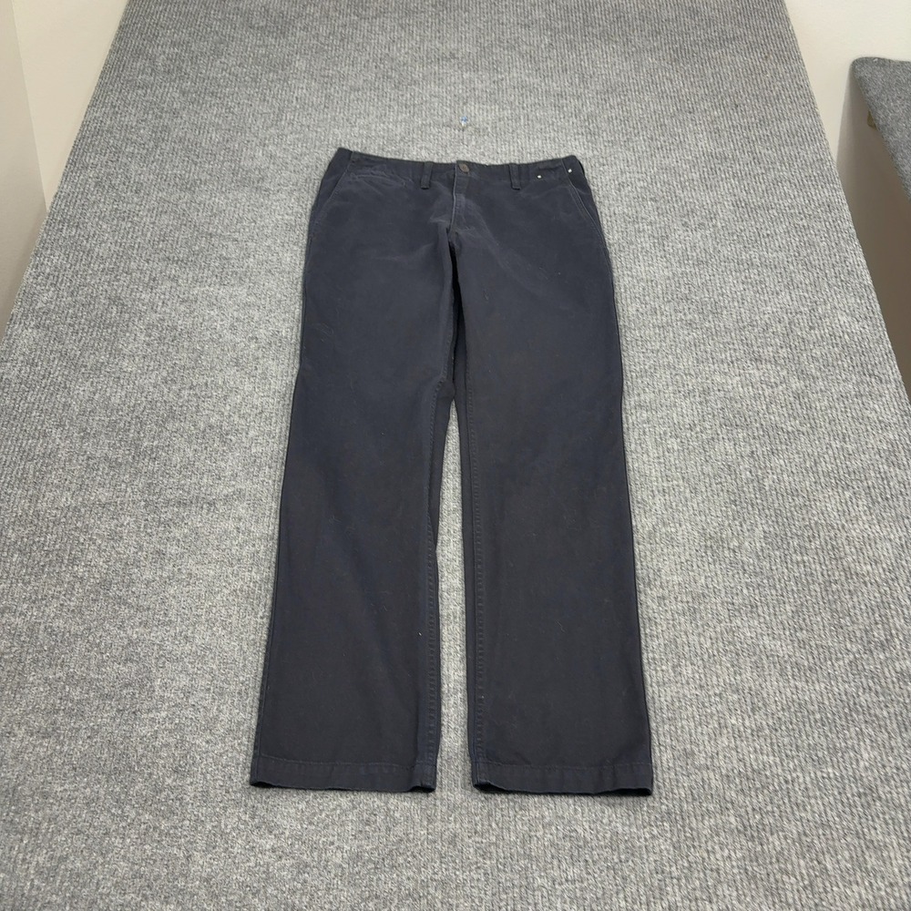 Uniqlo Chino Pants Men 31 Navy Blue Cotton Slim Fit Flat Front Casual Workwear